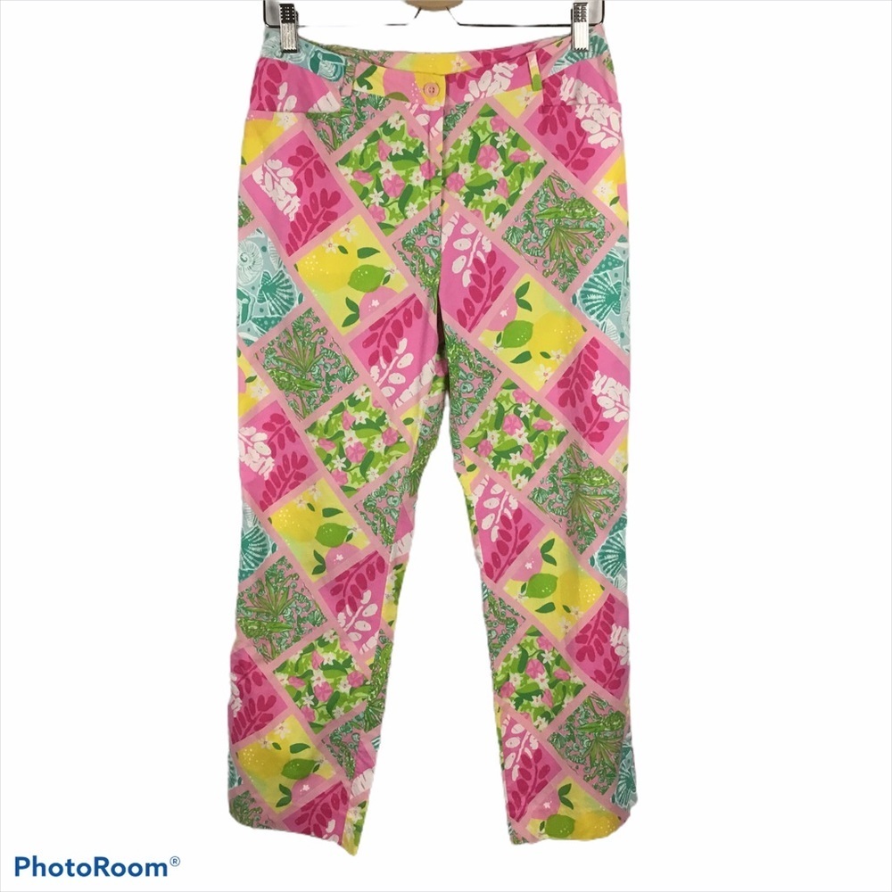 Vintage Lilly Pulitzer Patchwork Capri Pants - image 1